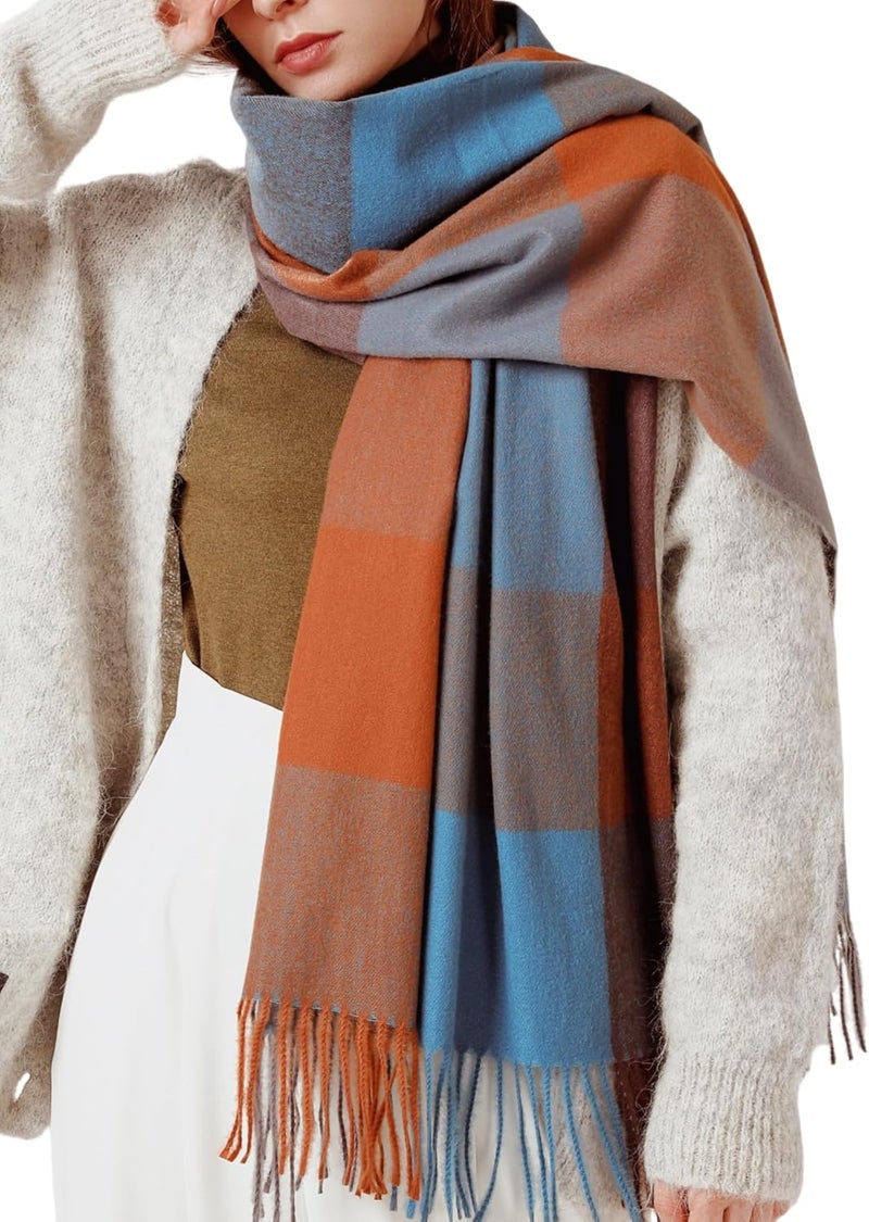BLATIAL Store Womens Scarf Winter Blanket Large Scarves Thick Soft Warm Plaid Chunky Scarfs - Image 1